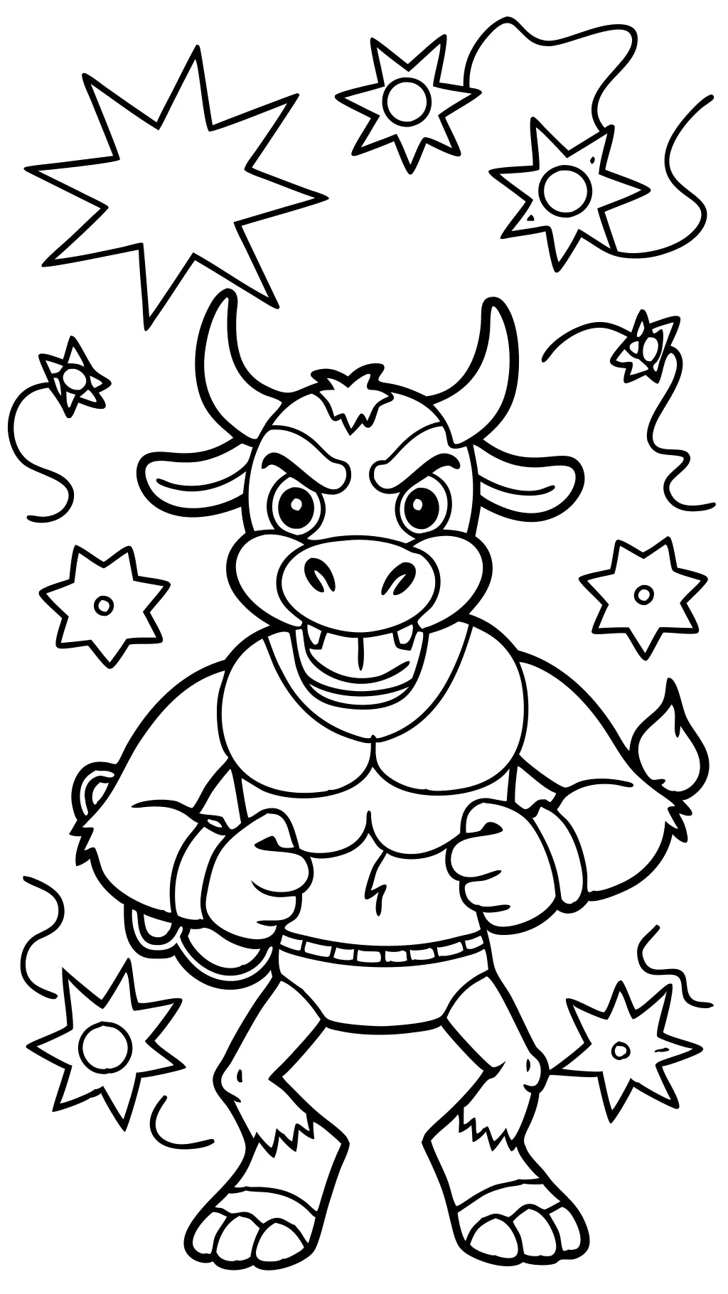 Página para colorear de Brawl Sars de toro